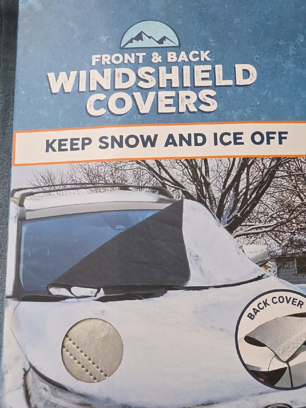 Front & Back Windshield Covers - Black and Silver